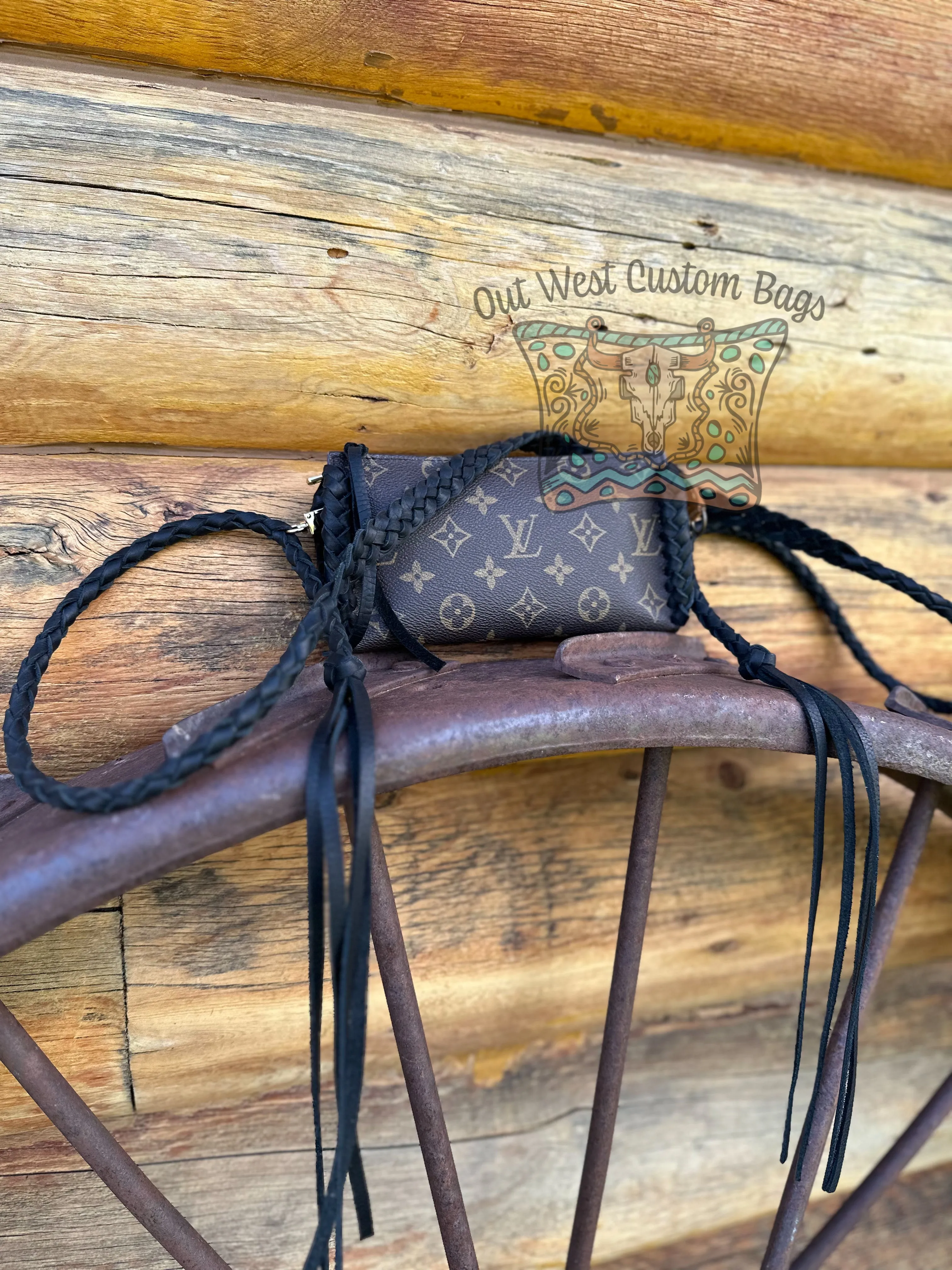 Out West GM Pouch Wristlet/Crossbody Revamped Leather Braiding