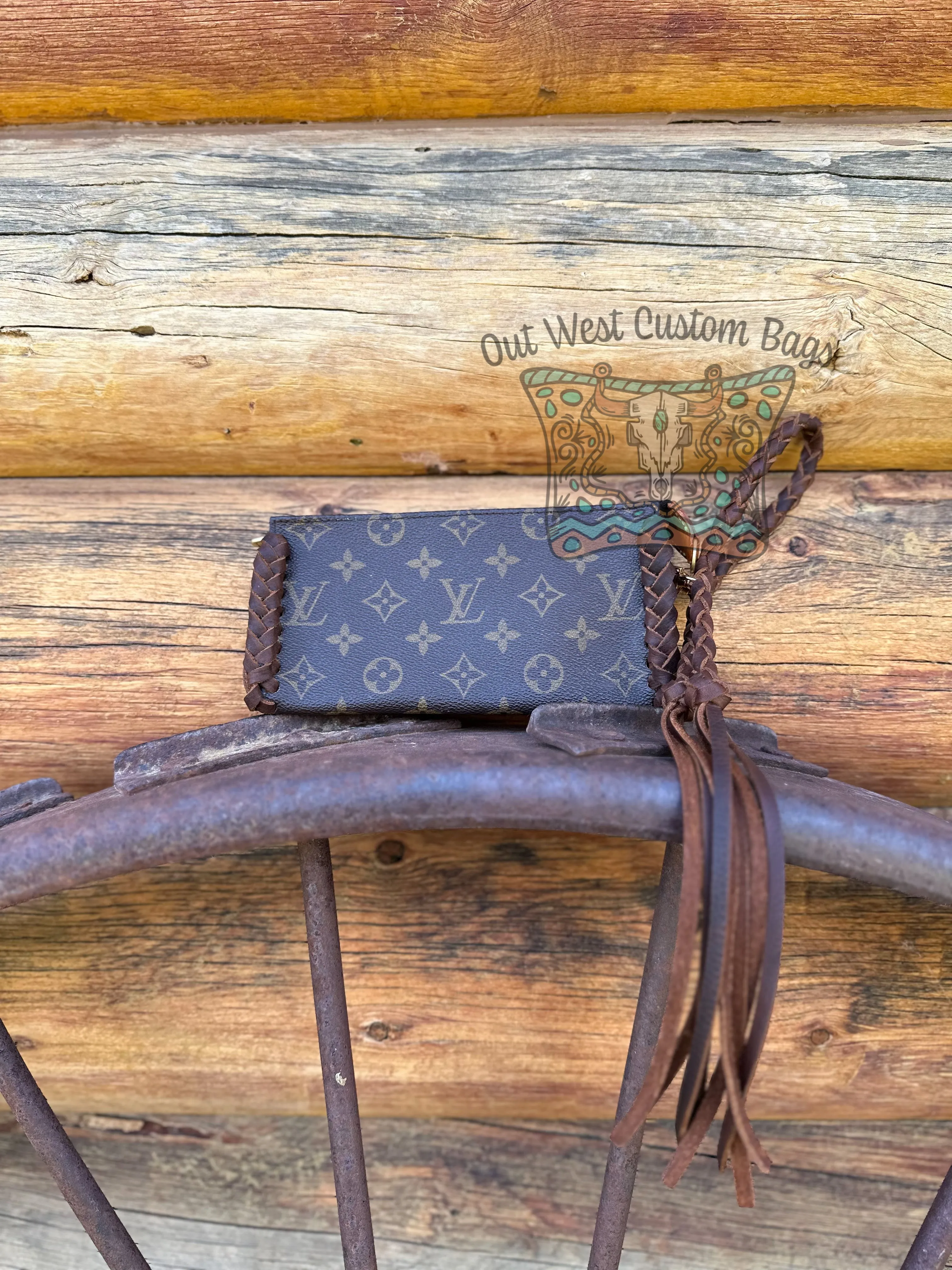 Out West GM Pouch Wristlet/Crossbody Revamped Leather Braiding