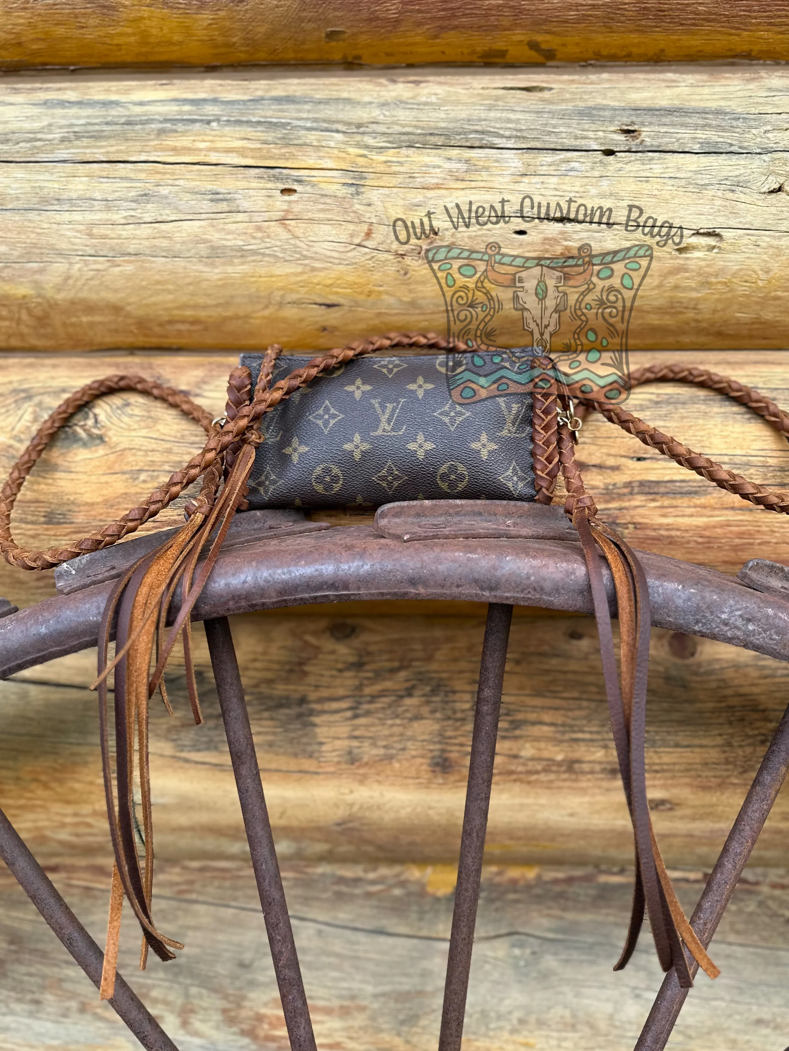 Out West GM Pouch Wristlet/Crossbody Revamped Leather Braiding