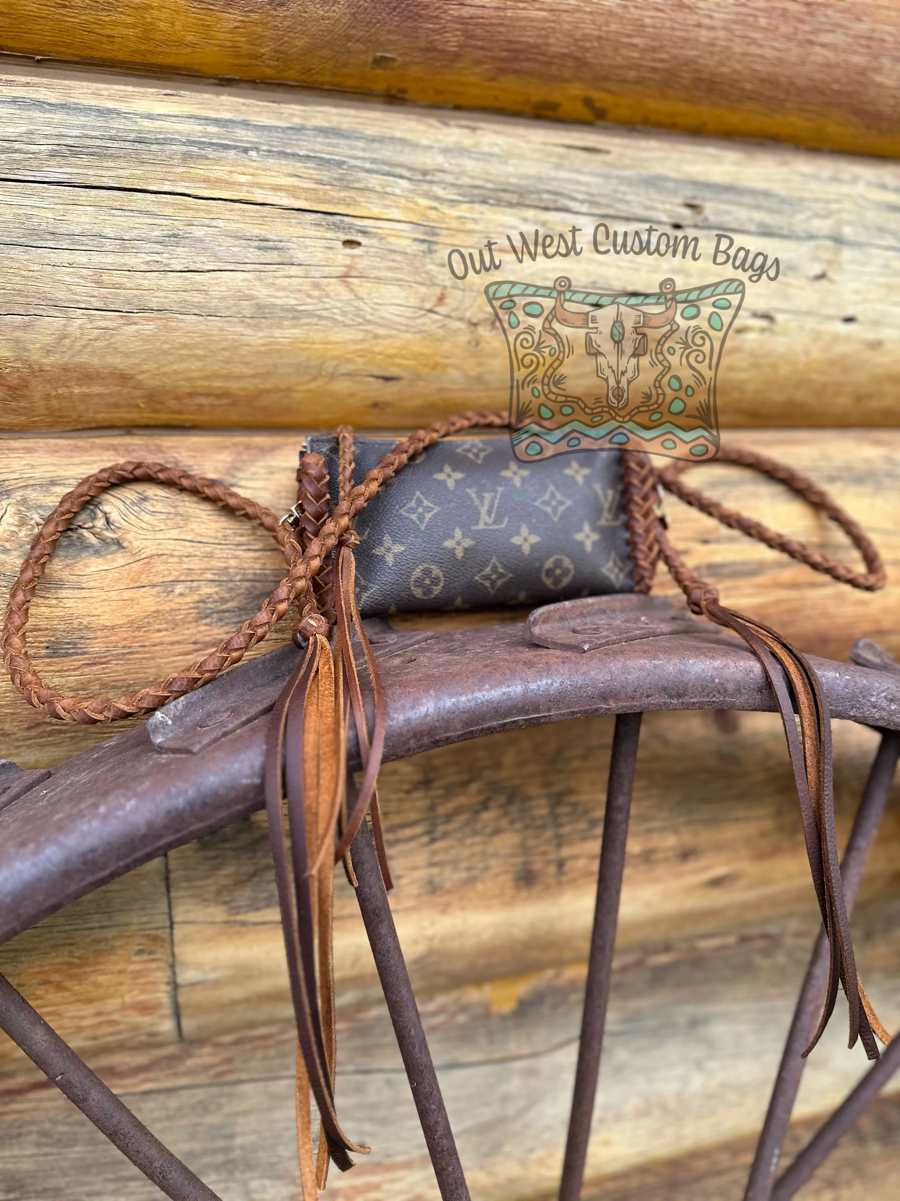 Out West GM Pouch Wristlet/Crossbody Revamped Leather Braiding