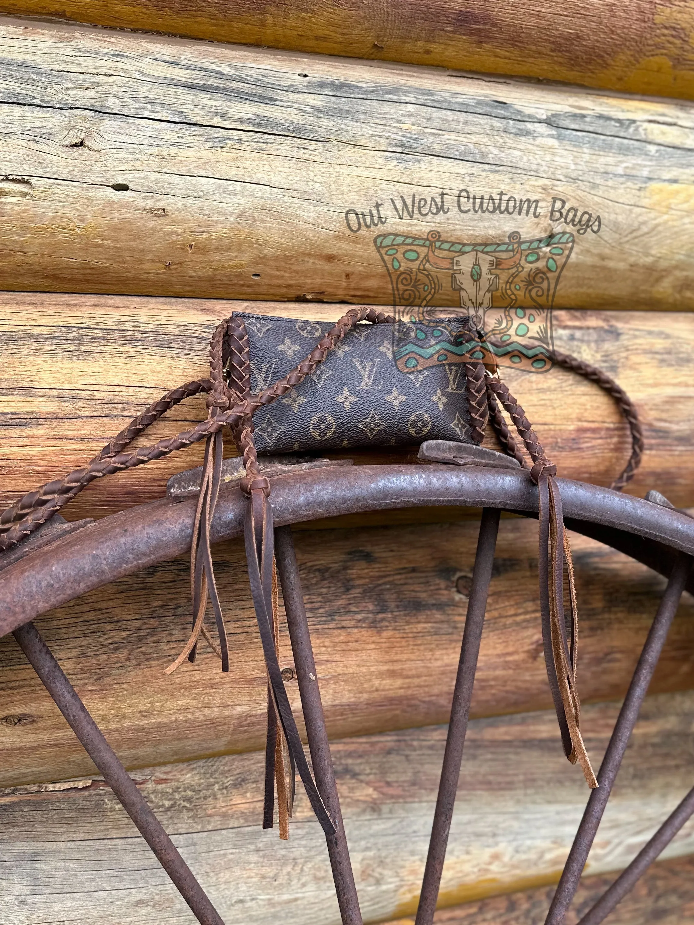 Out West GM Pouch Wristlet/Crossbody Revamped Leather Braiding