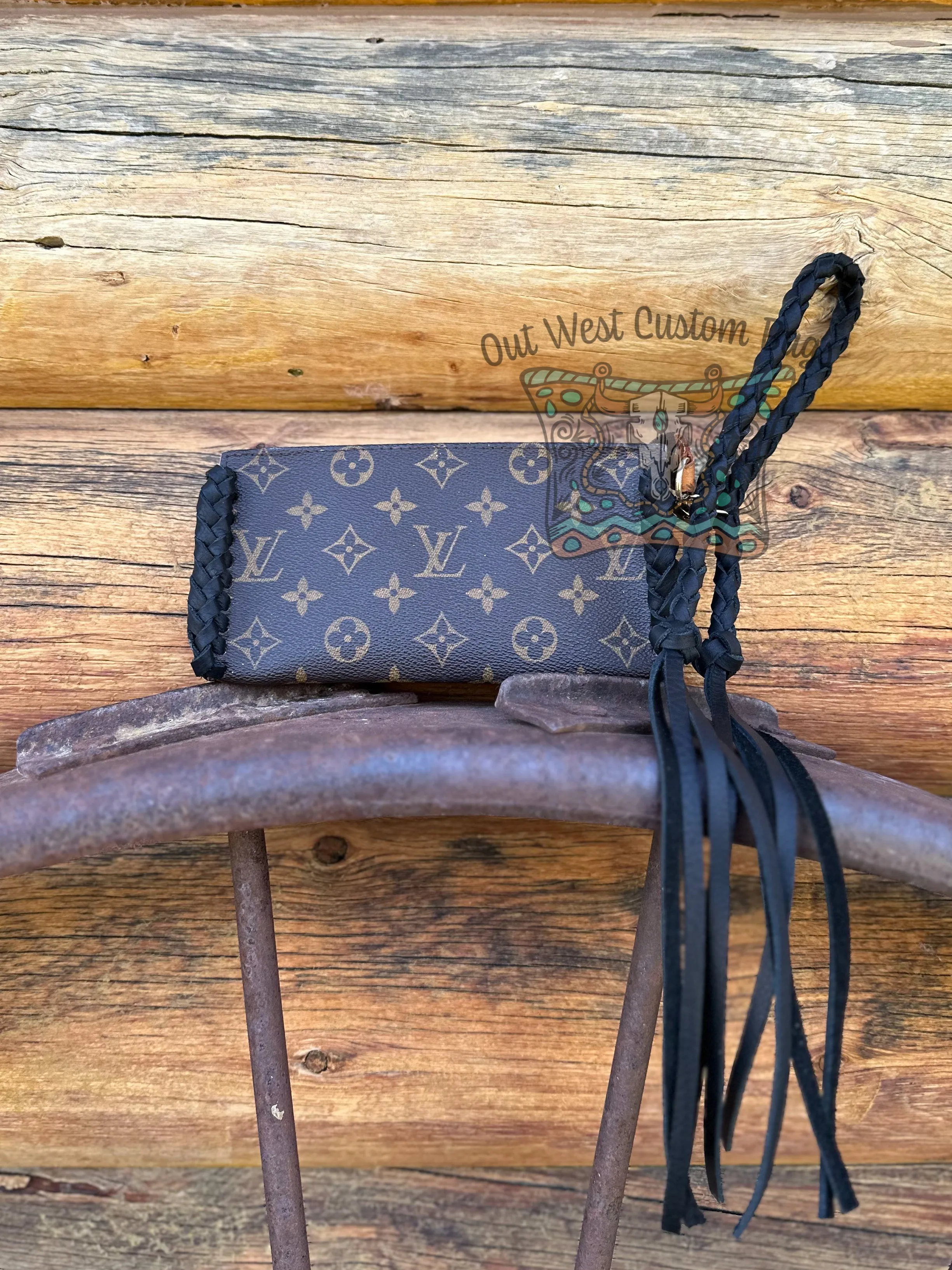 Out West GM Pouch Wristlet/Crossbody Revamped Leather Braiding
