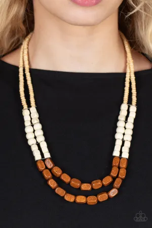 Paparazzi Bermuda Bellhop Necklace Brown