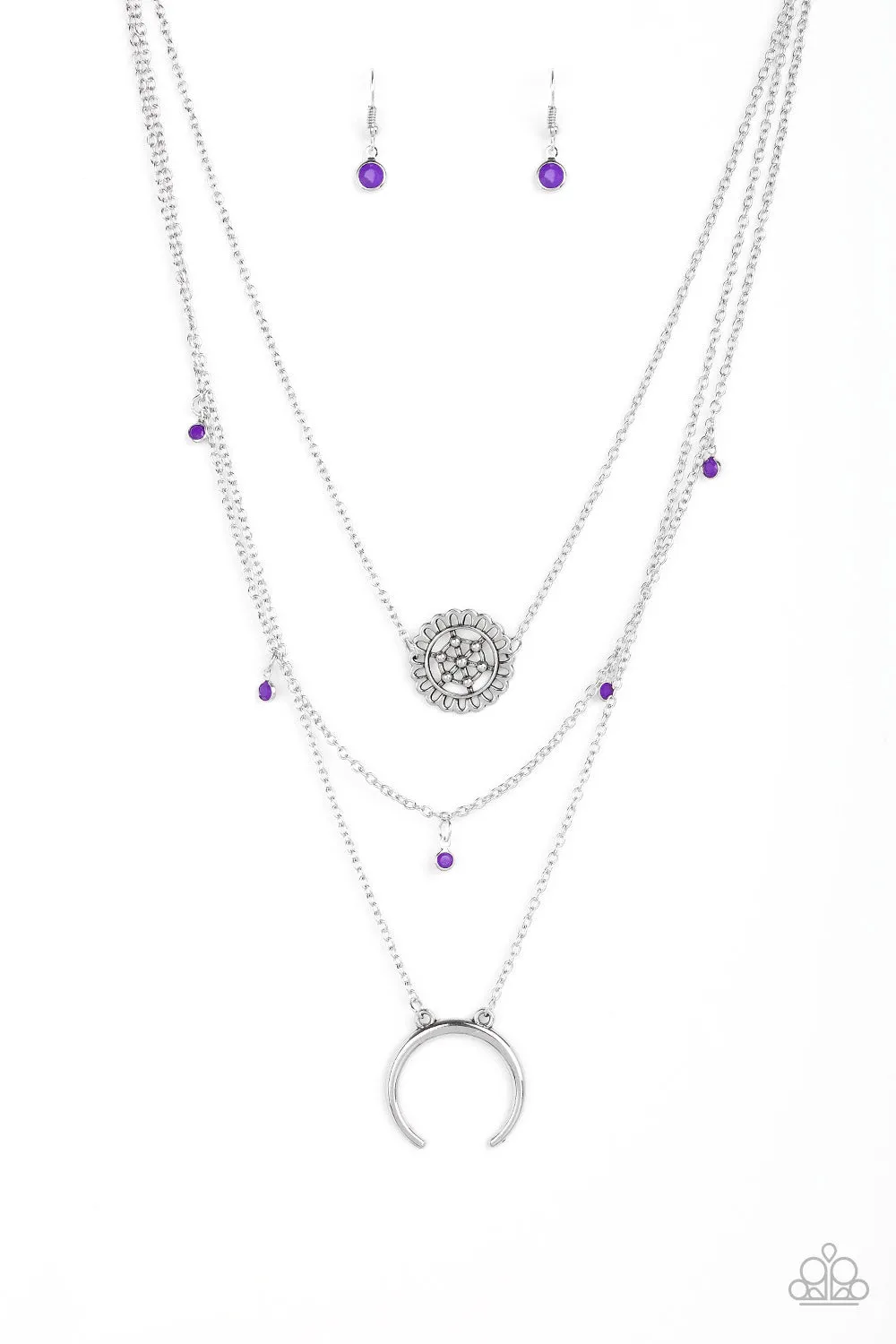 Paparazzi Lunar Lotus Necklace Purple