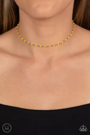 Paparazzi Neon Lights - Yellow Choker Necklace