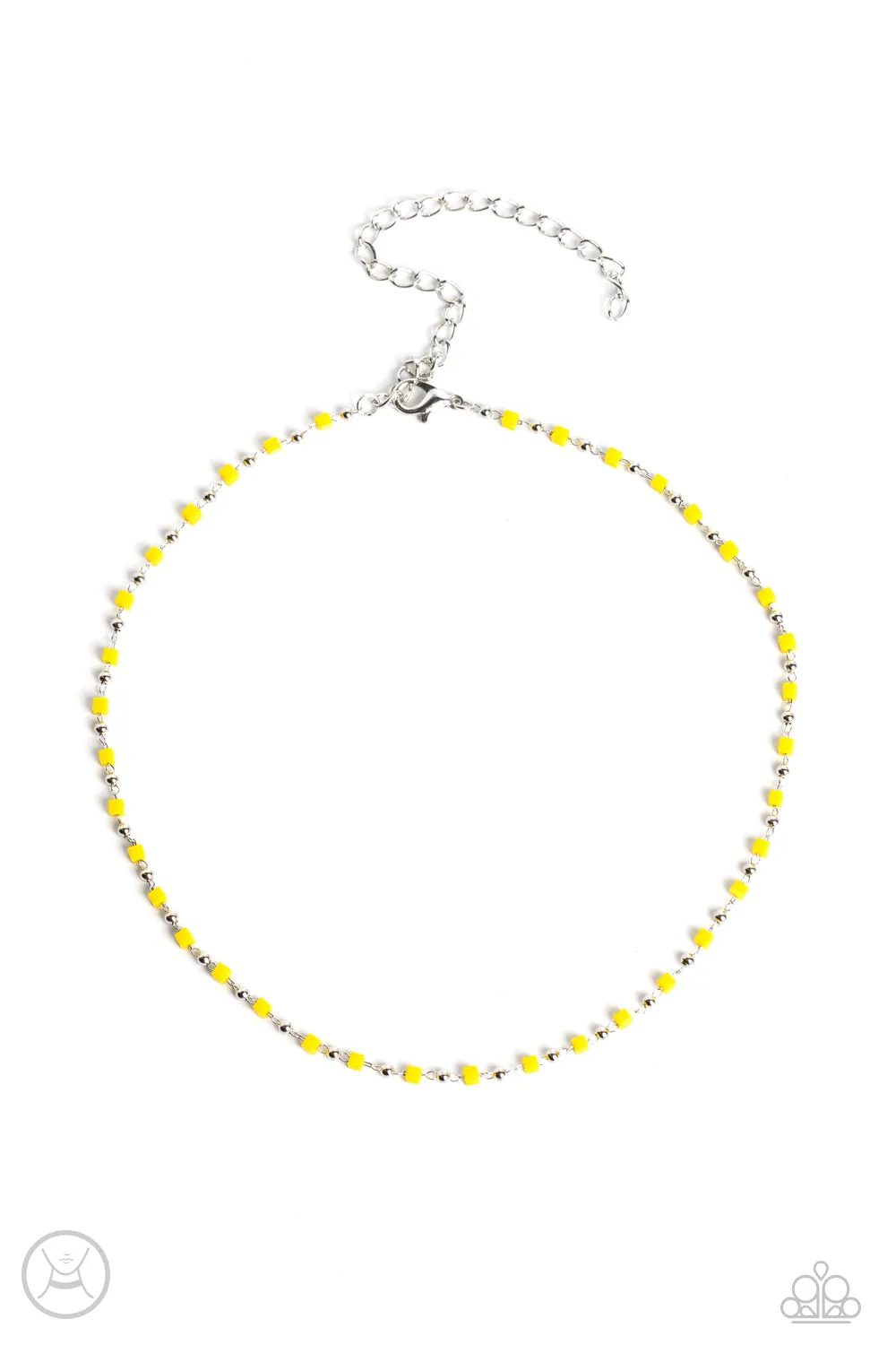 Paparazzi Neon Lights - Yellow Choker Necklace