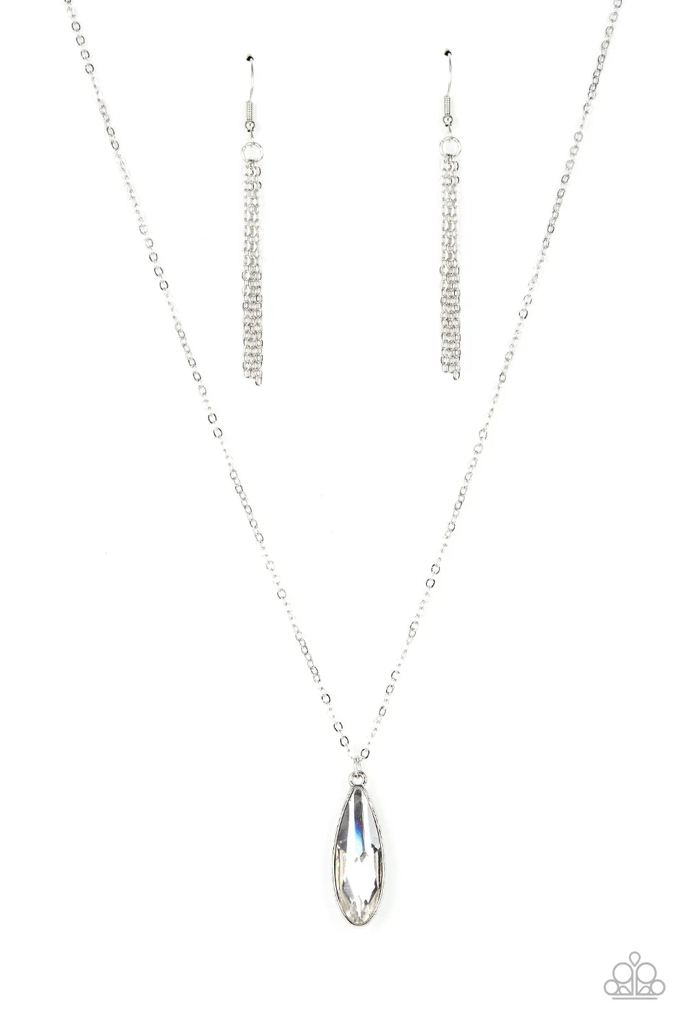Paparazzi. - Prismatically Polished - White Necklace