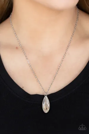 Paparazzi. - Prismatically Polished - White Necklace