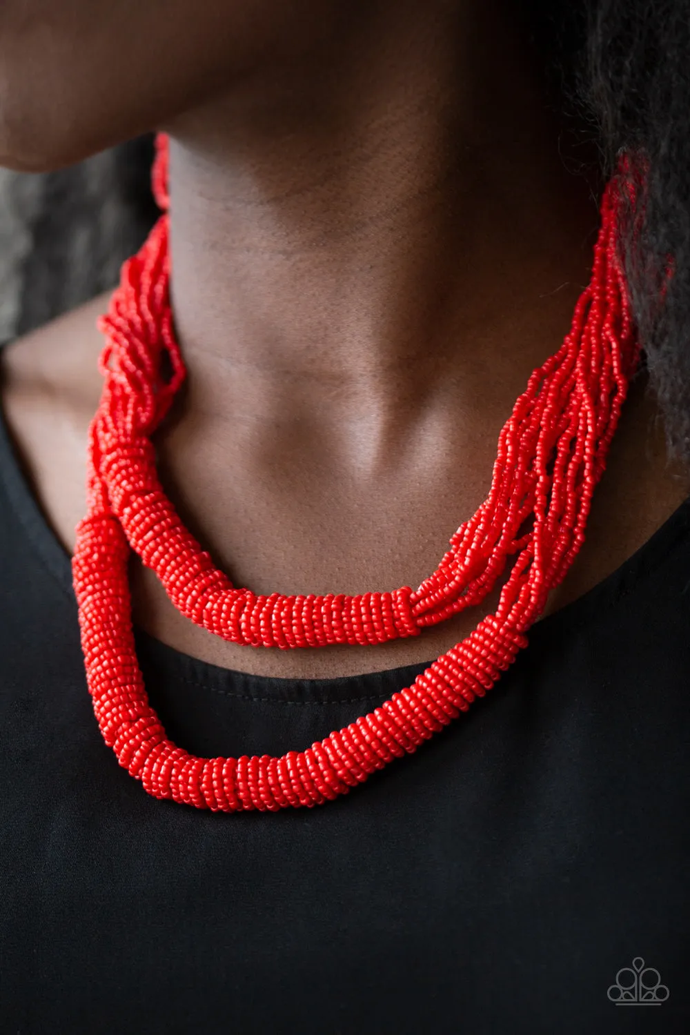 Paparazzi Right As RAINFOREST Necklace Red