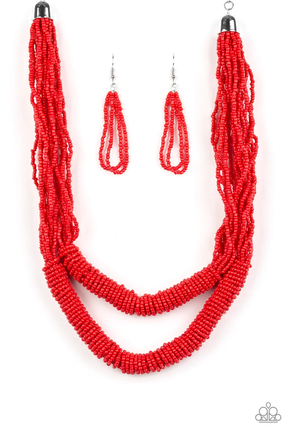 Paparazzi Right As RAINFOREST Necklace Red