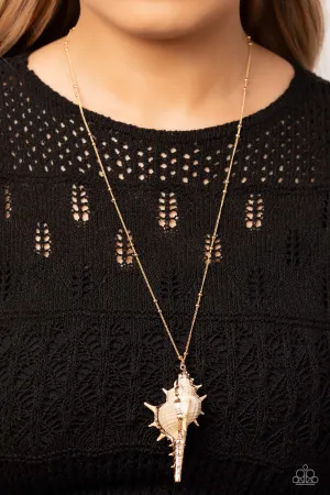 Paparazzi Sea CONCH - Gold Necklace