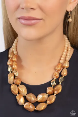 Paparazzi Seize the Statement Necklace Brown