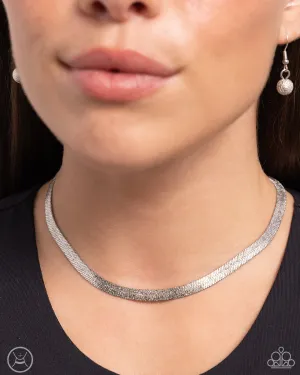 Paparazzi Simply Scintillating - Silver Choker Necklace