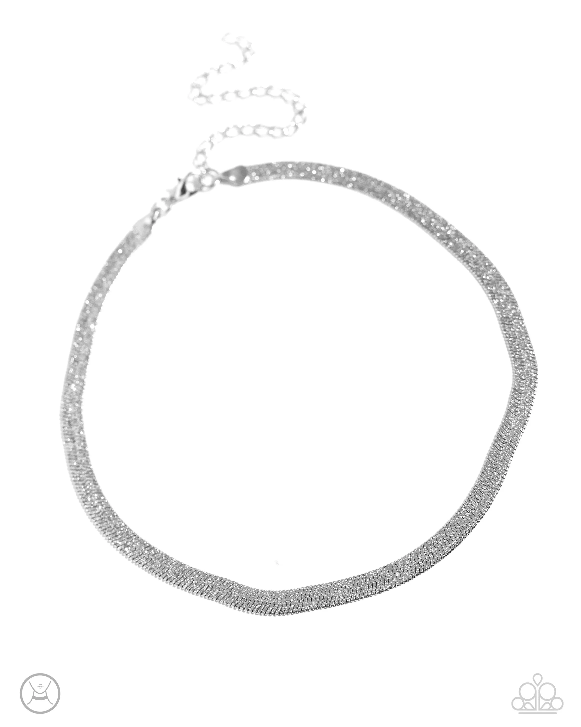 Paparazzi Simply Scintillating - Silver Choker Necklace