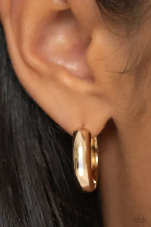 Paparazzi Simply Sinuous - Gold Hoop Earrings