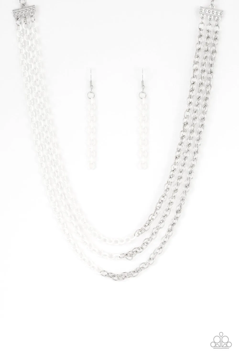 Paparazzi Turn Up The Volume Necklace White