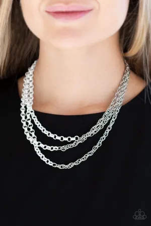 Paparazzi Turn Up The Volume Necklace White