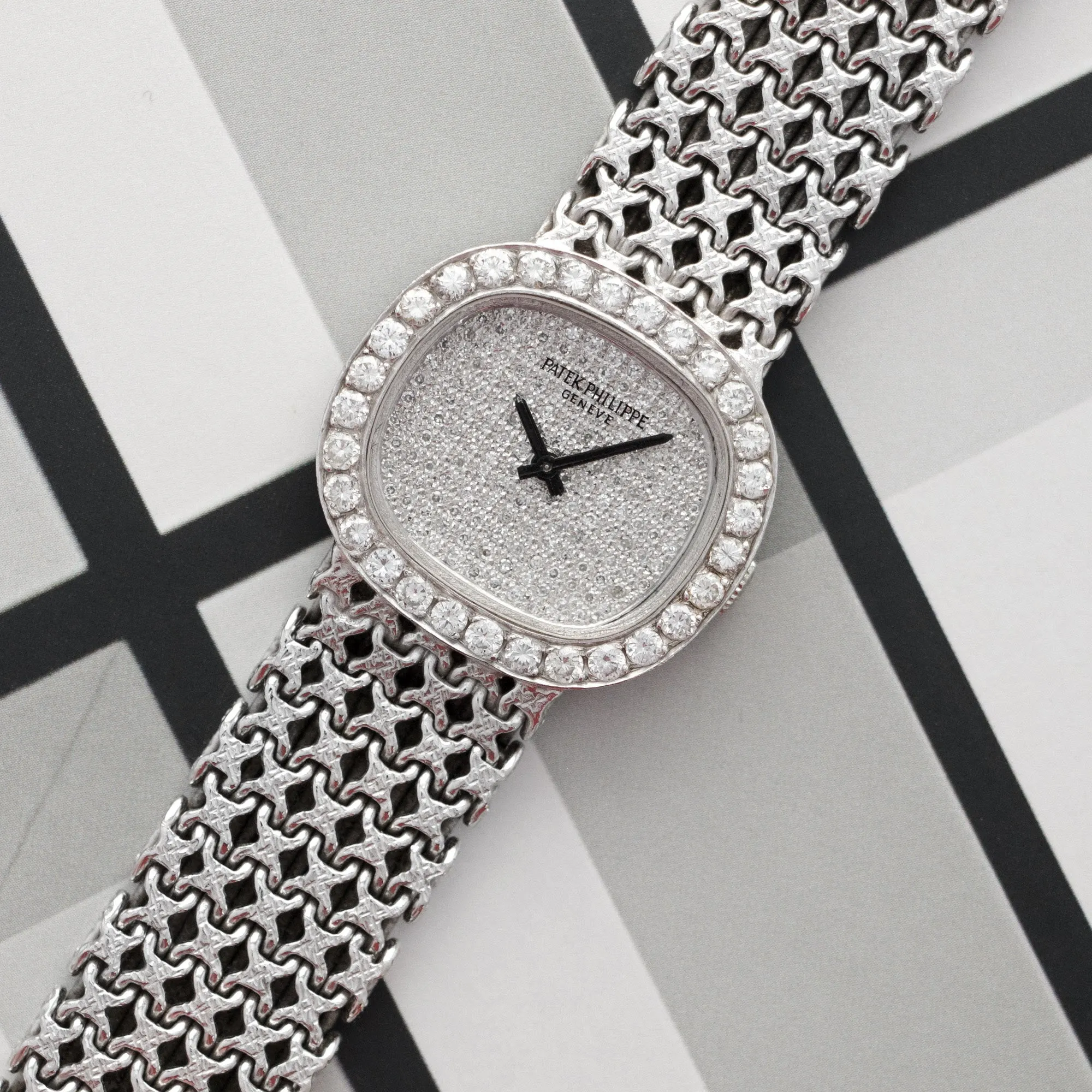 Patek Philippe White Gold Diamond Watch, 1970s