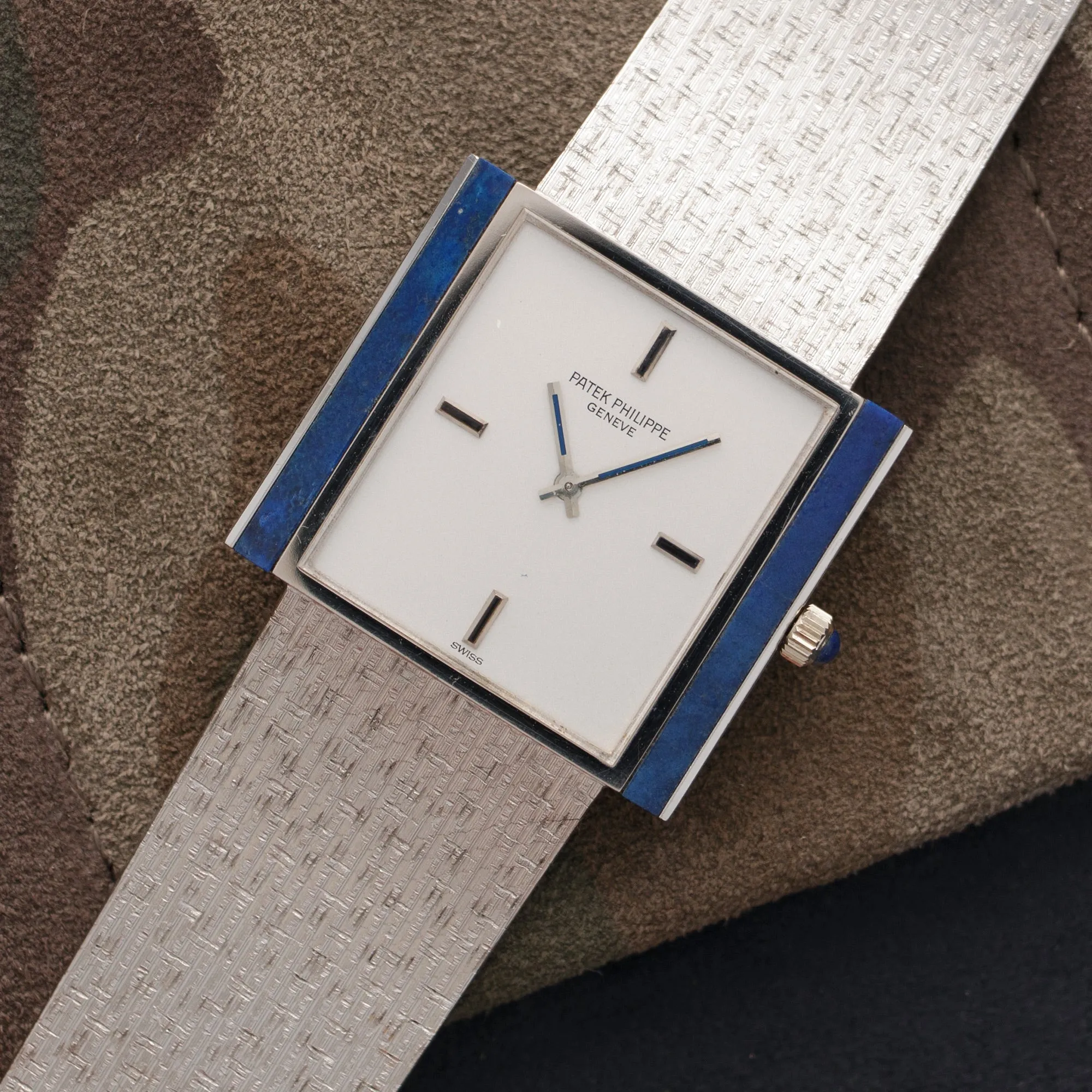 Patek Philippe White Gold Lapis Bracelet Watch Ref. 3578, with Original Hang Tag