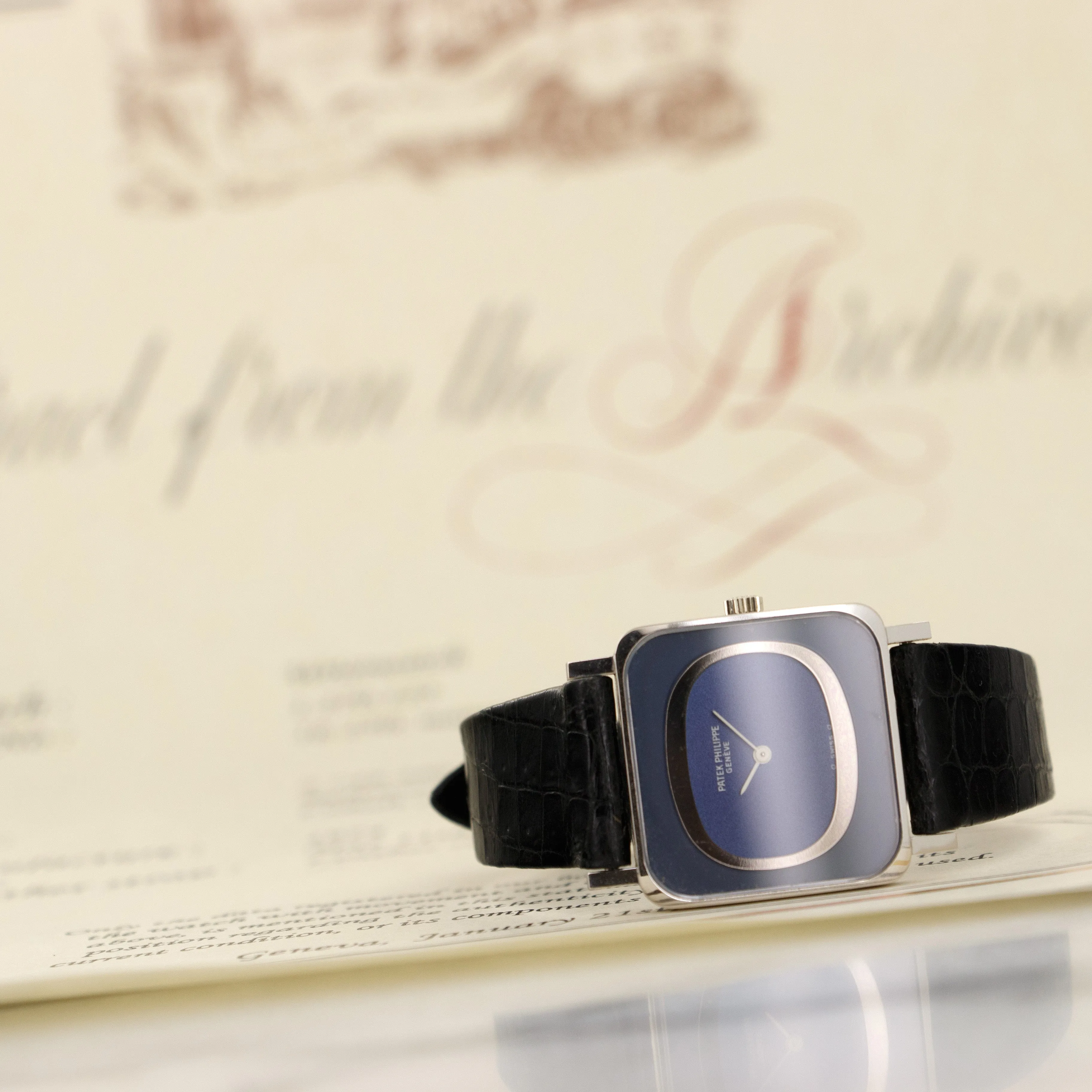 Patek Philippe White Gold Unsual Strap Watch Ref. 4183