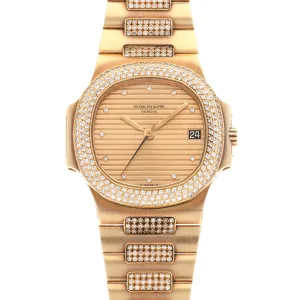 Patek Philippe Yellow Gold Nautilus Diamond Watch Ref. 3800