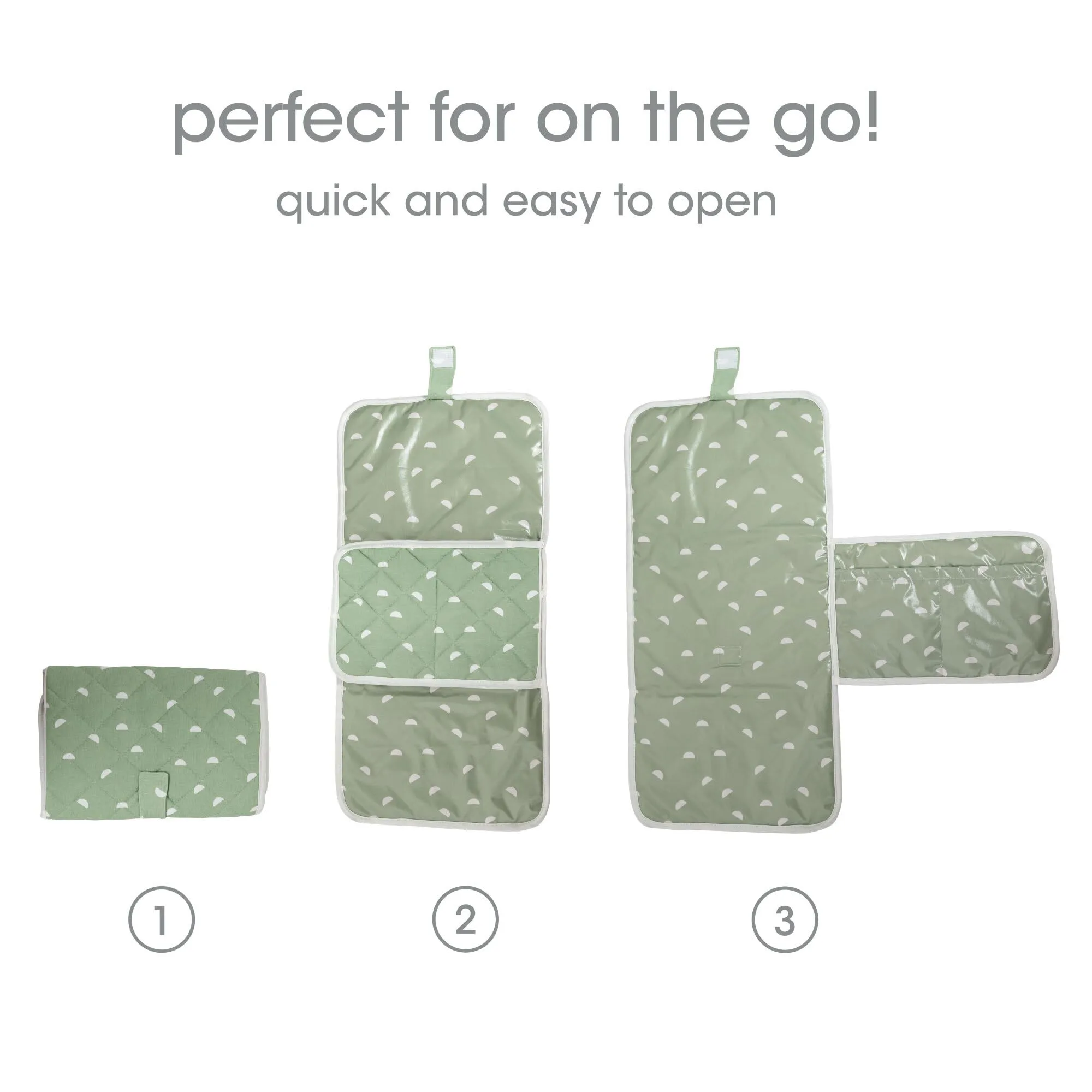 Pearhead Baby Travel Changing Pad, Wipeable and Portable Diaper Changing Mat, Newborn and Infant Changing Pad, Diaper Bag Essential, Sage Green