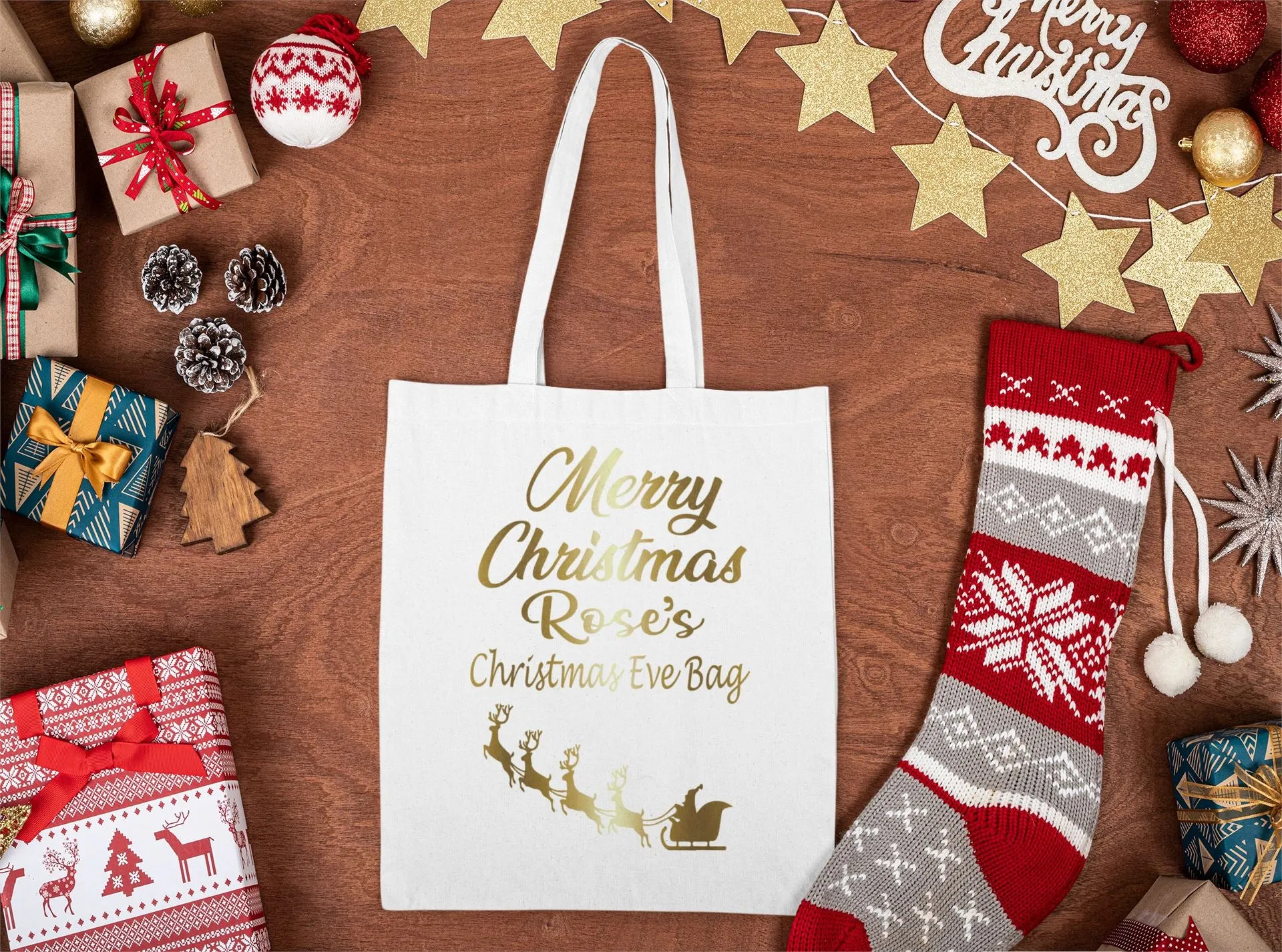Personalised Christmas Eve Bag