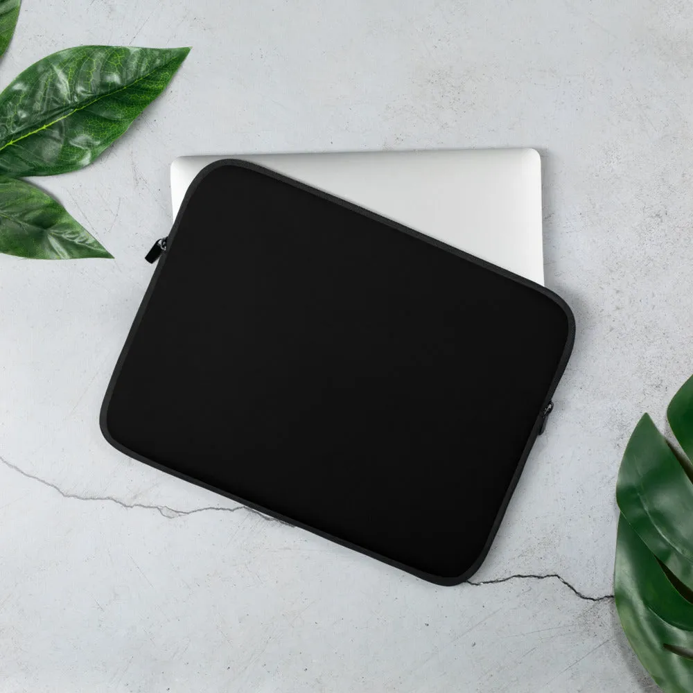 Personalized Laptop Sleeve - Jet Black with Faux Fur Lining