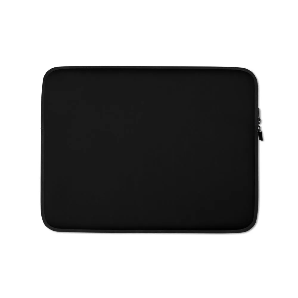 Personalized Laptop Sleeve - Jet Black with Faux Fur Lining