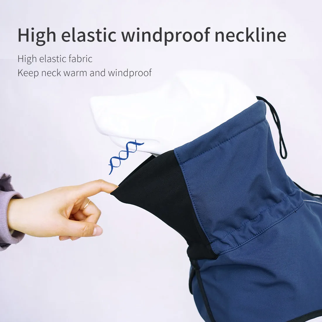 Pet Dog Raincoat Poncho Jacket Windbreaker Waterproof Clothes with Harness Hole-L-Blue
