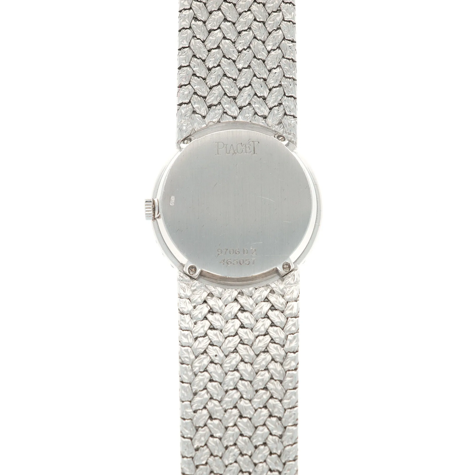 Piaget White Gold Diamond Bezel with Black and Diamond Dial on Bracelet