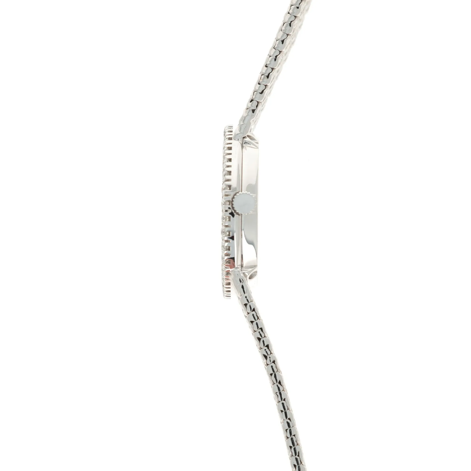 Piaget White Gold Diamond Bezel with Black and Diamond Dial on Bracelet
