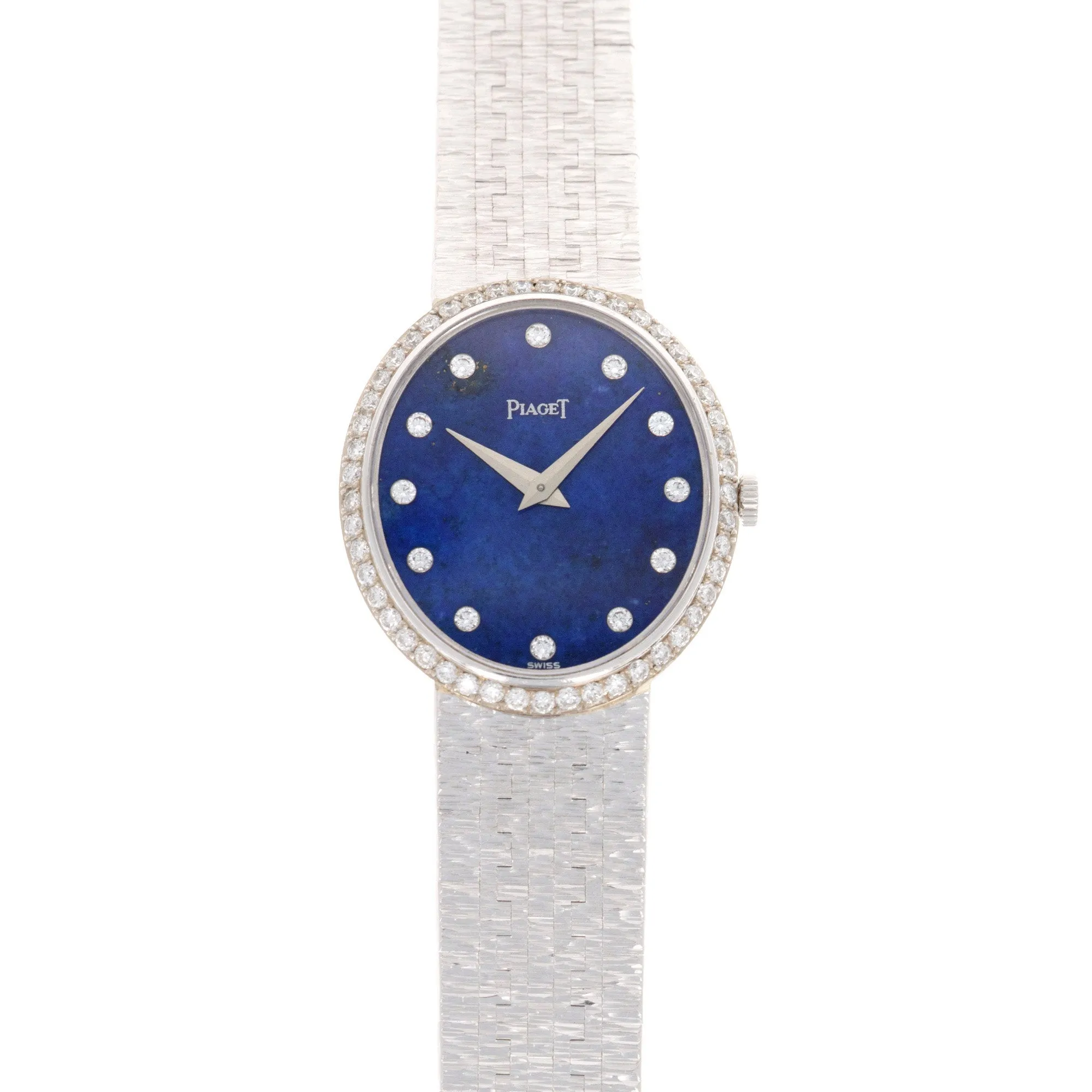 Piaget White Gold Lapis Diamond Bracelet Watch