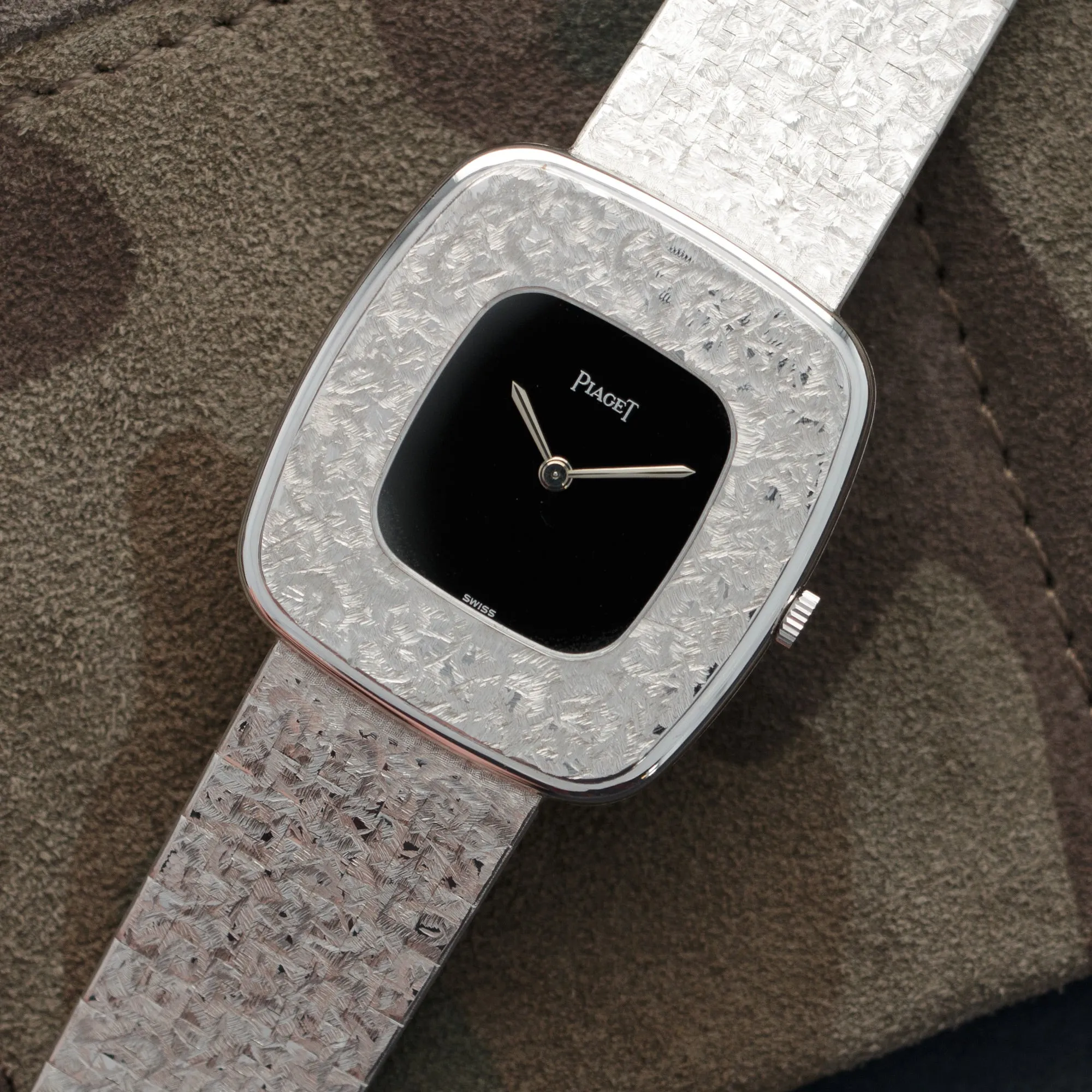 Piaget White Gold Onyx Bracelet Watch
