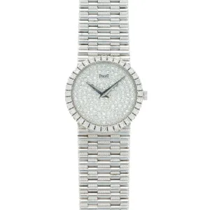 Piaget White Gold Pave Diamond Watch, Circa 1980s