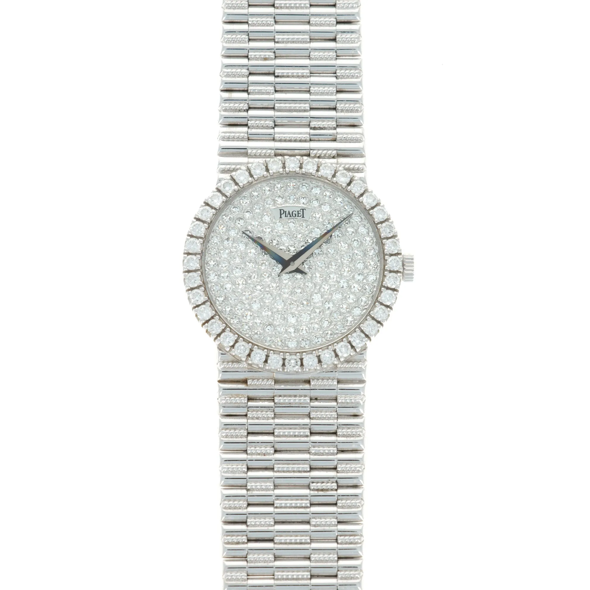 Piaget White Gold Pave Diamond Watch, Circa 1980s