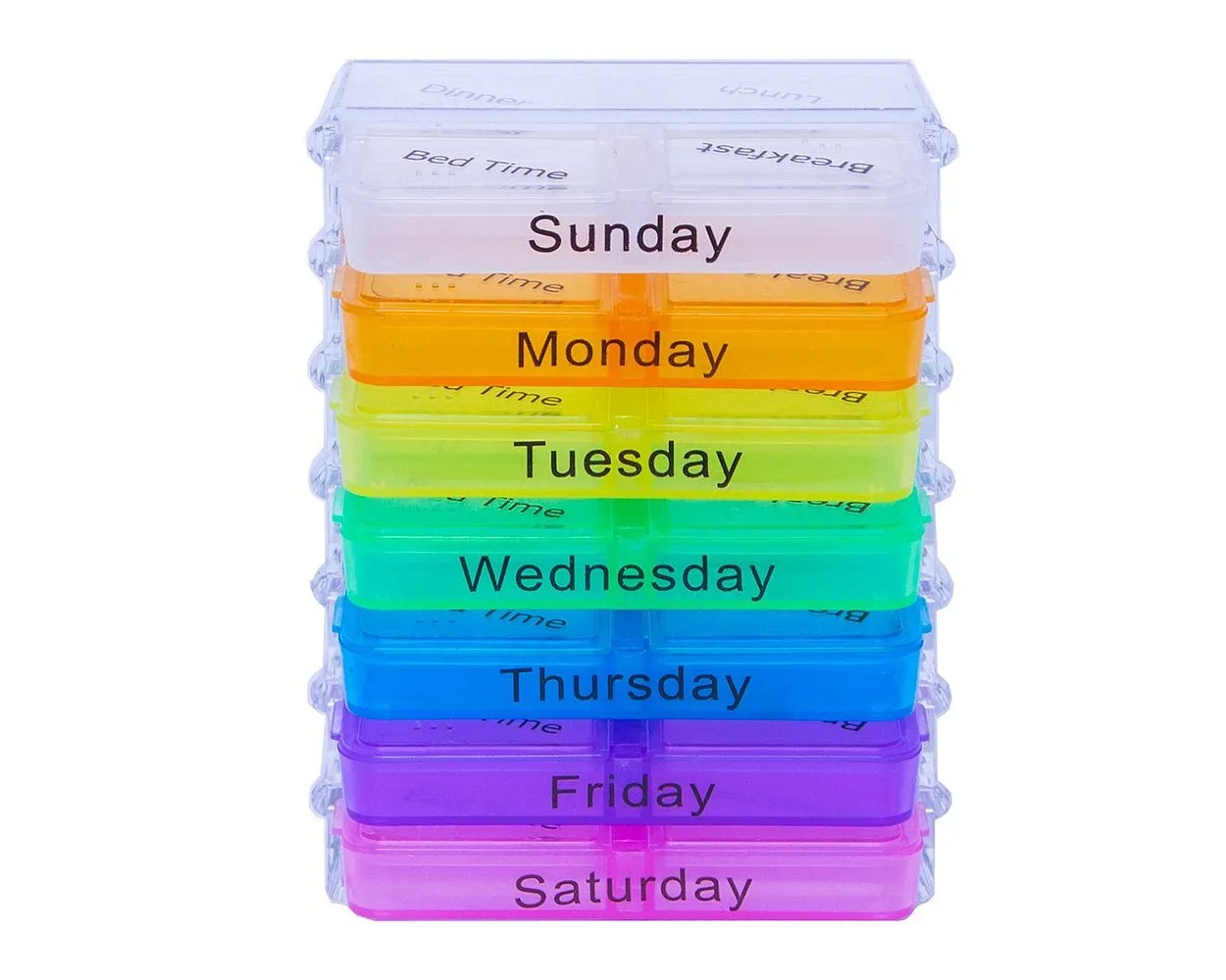 Pill Box with 28 Compartments
