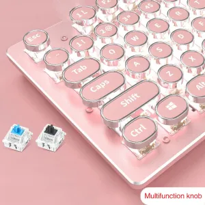 Pink Mechanical Keyboard & Mouse Set