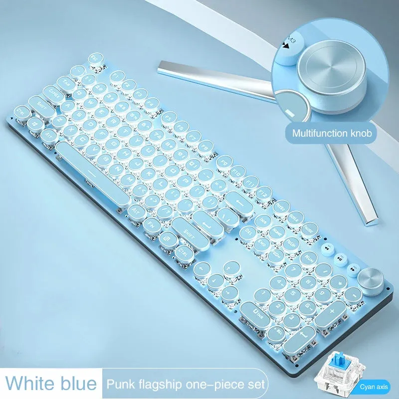 Pink Mechanical Keyboard & Mouse Set