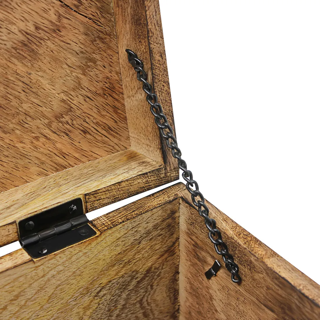 Pirate Treasure Chest Flat Lid with Lock and Skeleton Keys - Medium