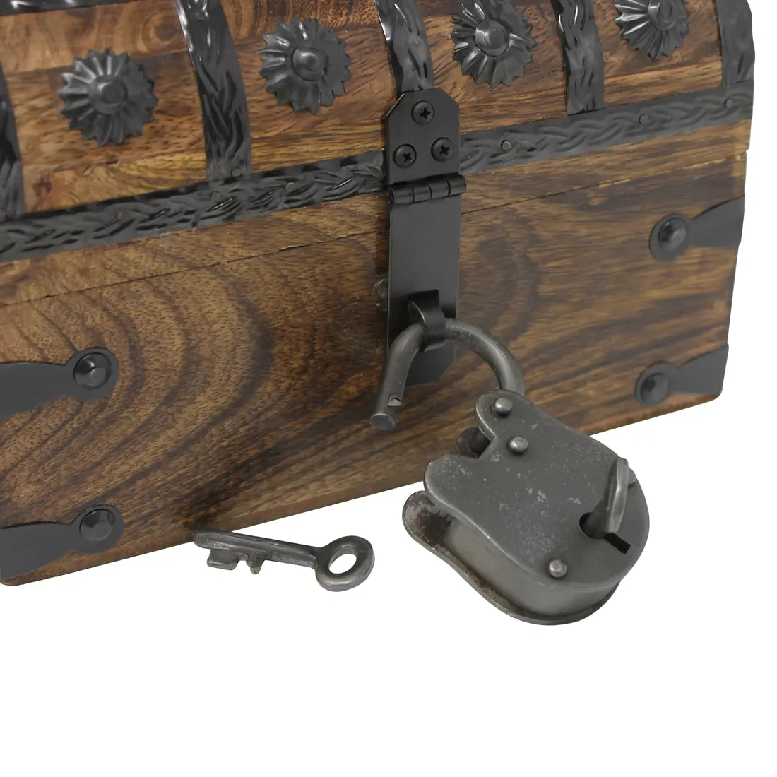Pirate Treasure Chest with Lock and Skeleton Key - Small