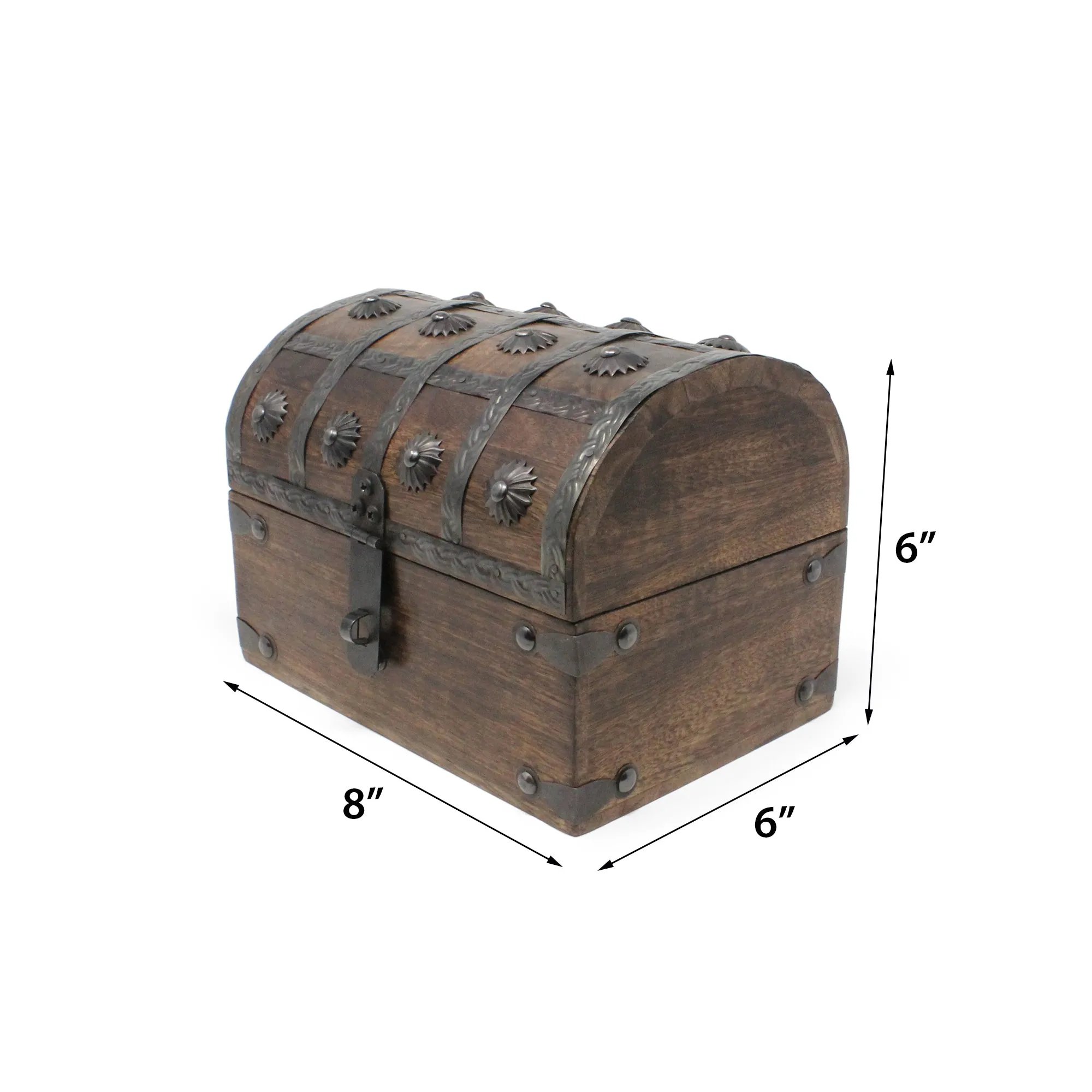 Pirate Treasure Chest with Lock and Skeleton Key - Small
