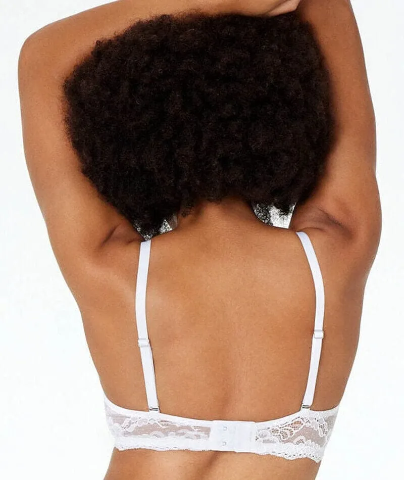 Pleasure State My Fit Lace Graduated Push-Up Plunge Bra - White