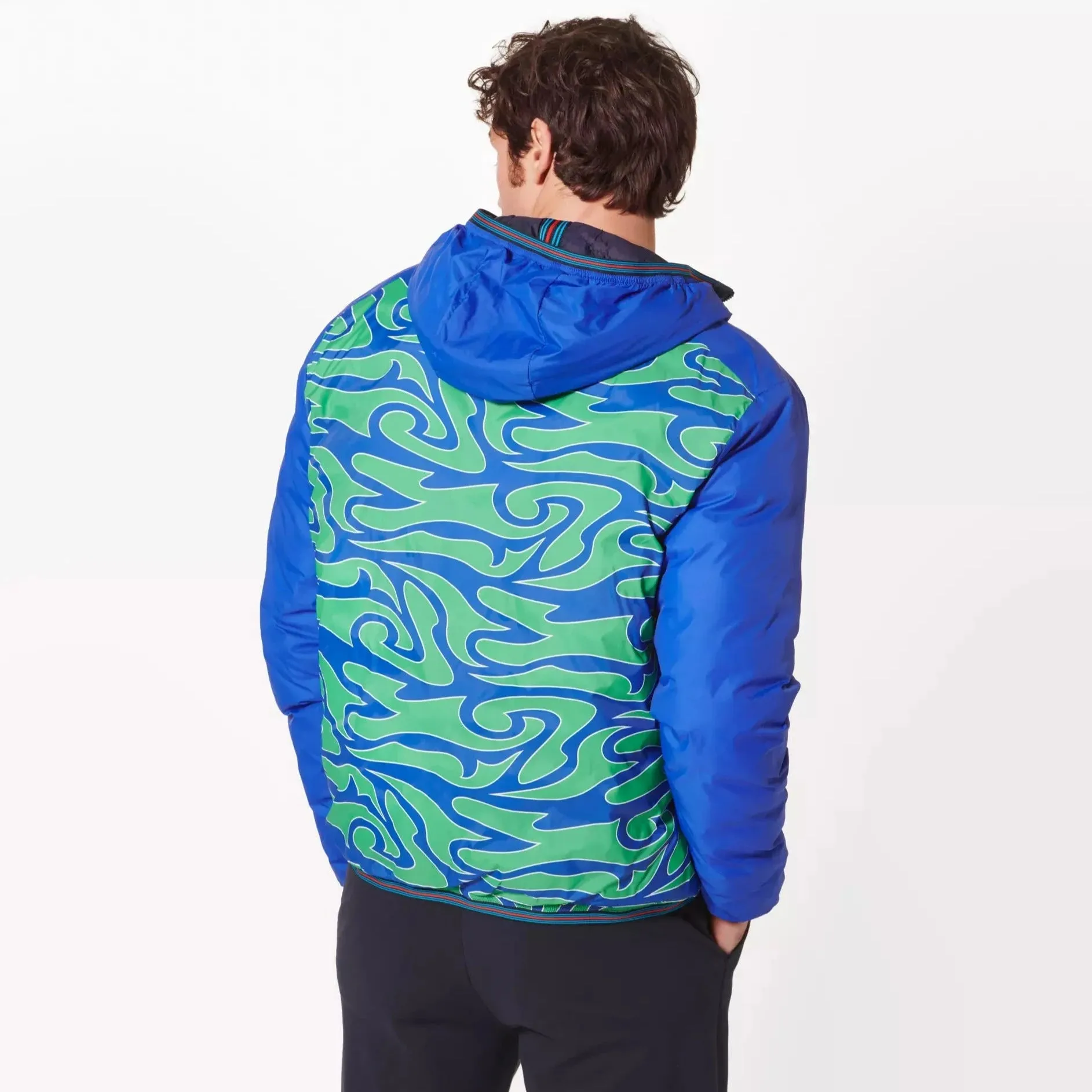 Porsche  Men's Reversible Quilted Jacket - Martini Racing (Hippie)