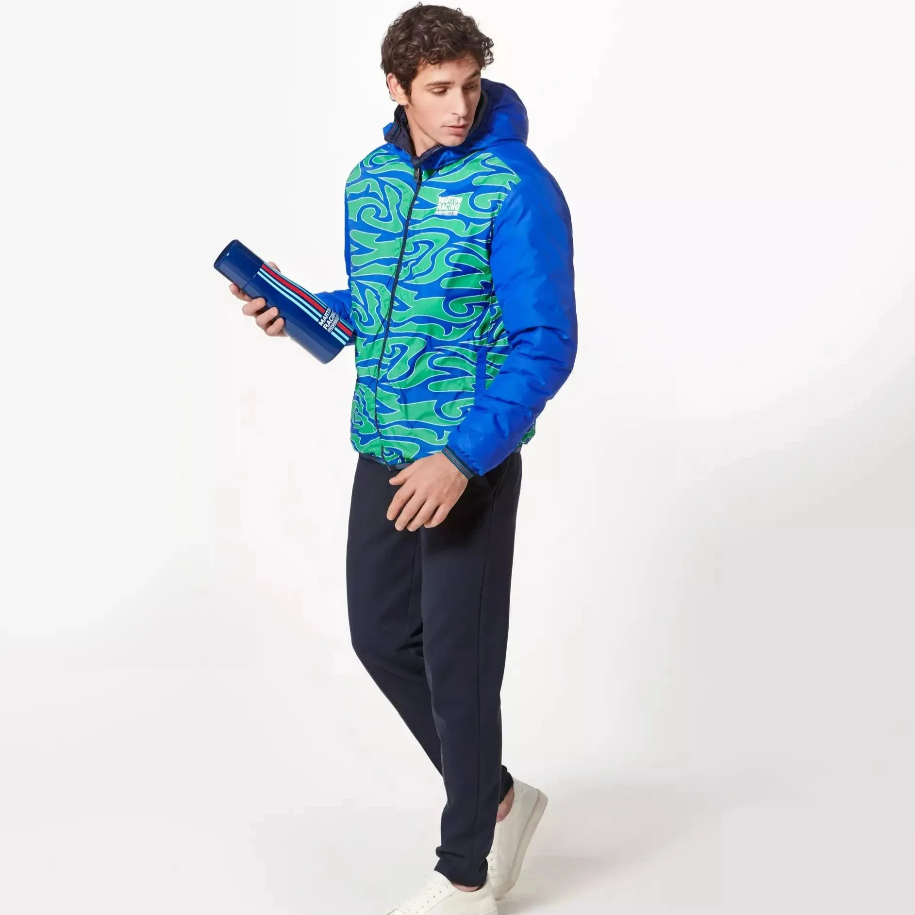 Porsche  Men's Reversible Quilted Jacket - Martini Racing (Hippie)