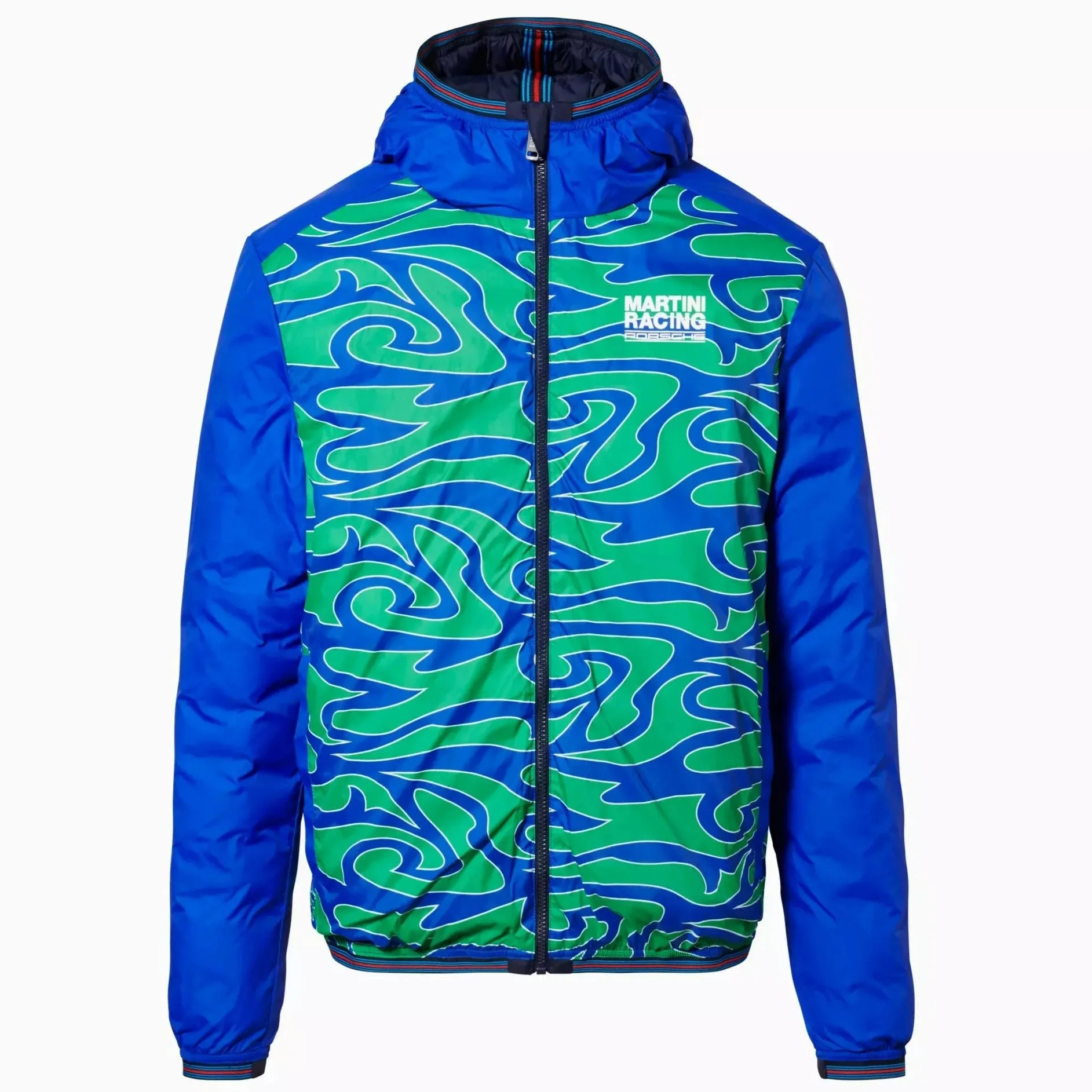 Porsche  Men's Reversible Quilted Jacket - Martini Racing (Hippie)