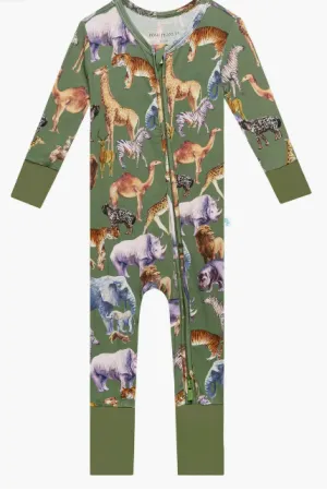 Posh Peanut Newborn Convertible One Piece - Safari
