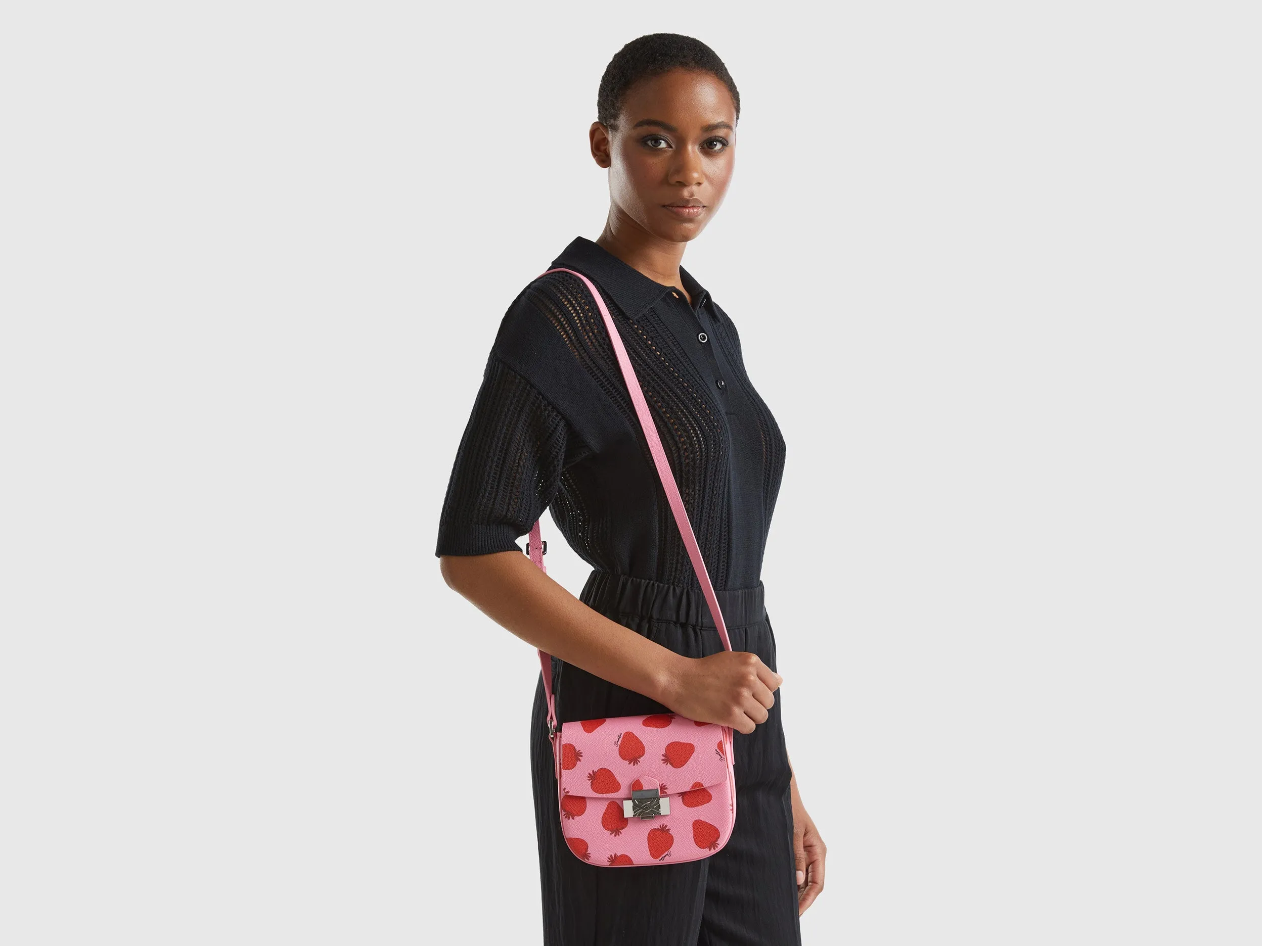 Printed Magnetic Closure Sling Bag