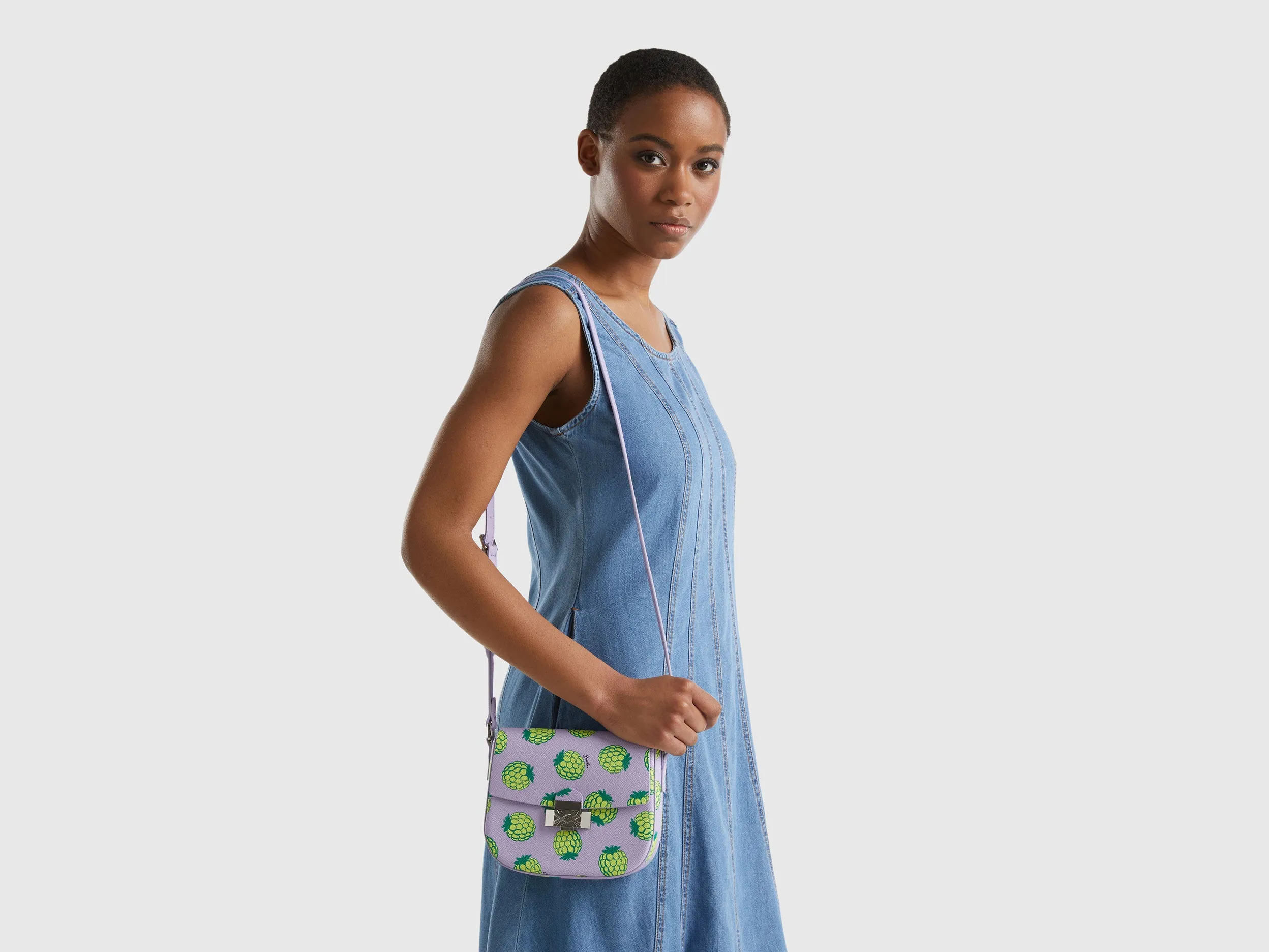 Printed Magnetic Closure Sling Bag
