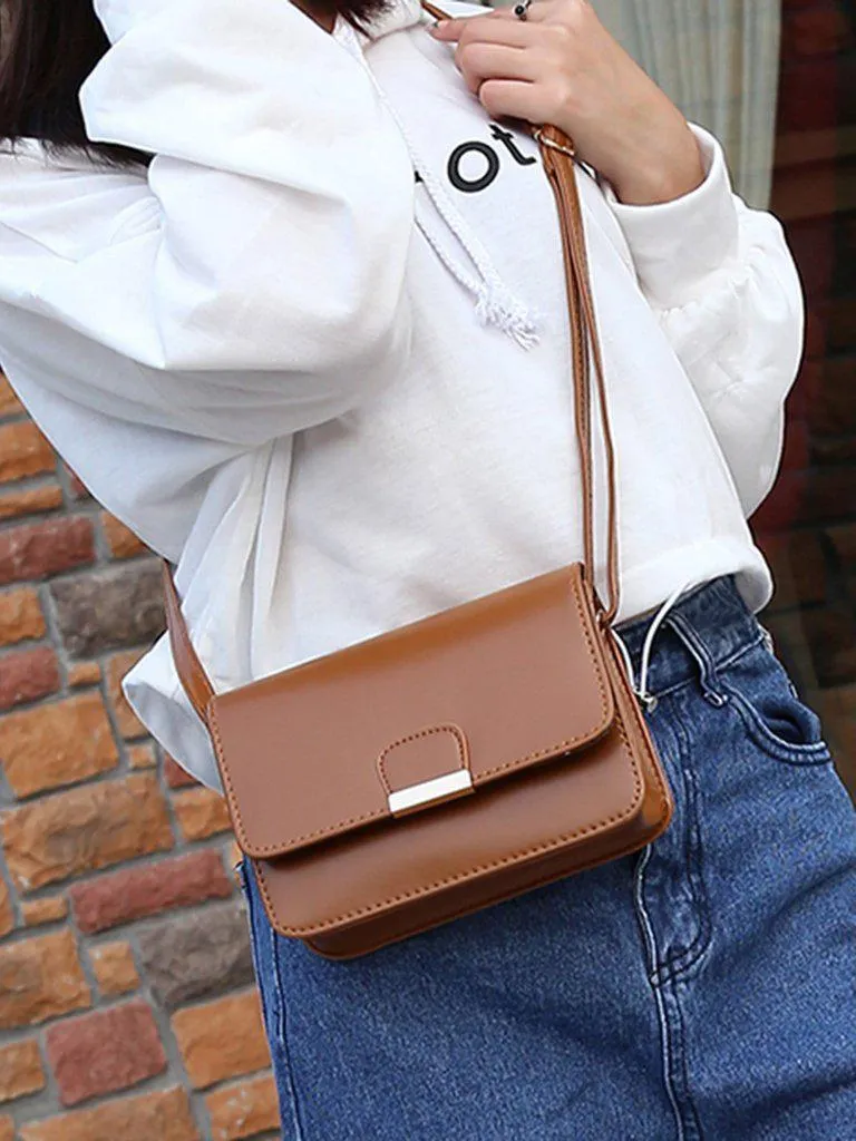 PU Flap Shoulder Bag